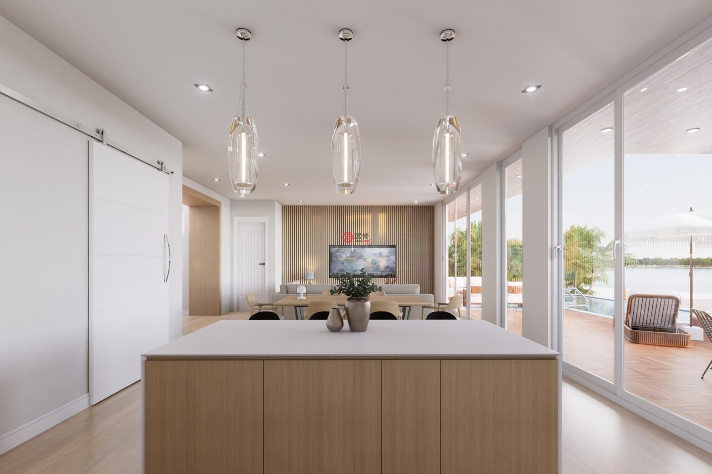 特克斯與凱科斯群島的独栋别墅，Lakeview Luxury Villa Venetian Road，编号78509786